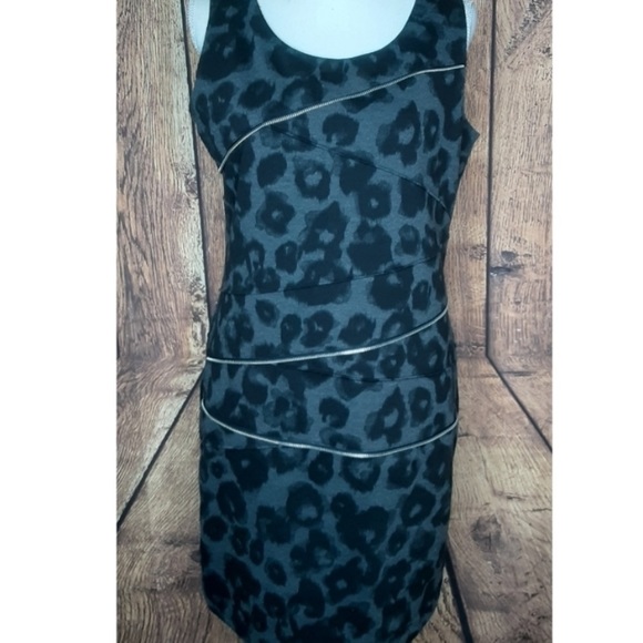 Michael Kors Women's Maxi Metallic Leopard Print Dress Black Size X-Small